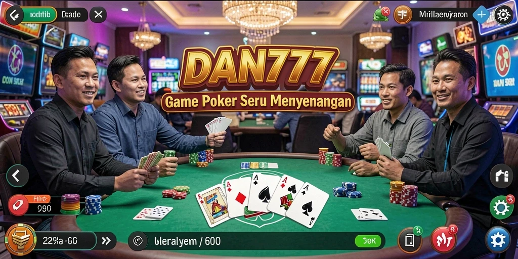 Screenshot dari gameplay Poker yang seru dan intens.