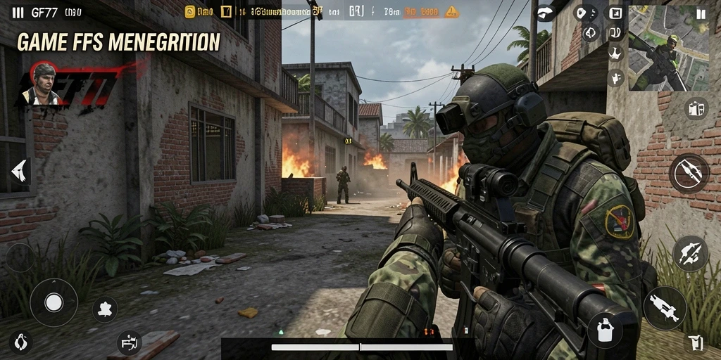 Screenshot gameplay GF777 menunjukkan aksi tembak-menembak yang mendebarkan.