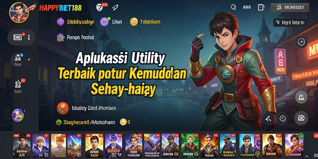 Tampilan antarmuka utama HAPPYBET188 menunjukkan fitur utility yang intuitif.