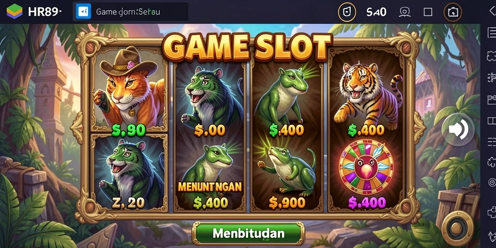 Screenshot gameplay HR89 yang menampilkan fitur menarik dan desain slot.