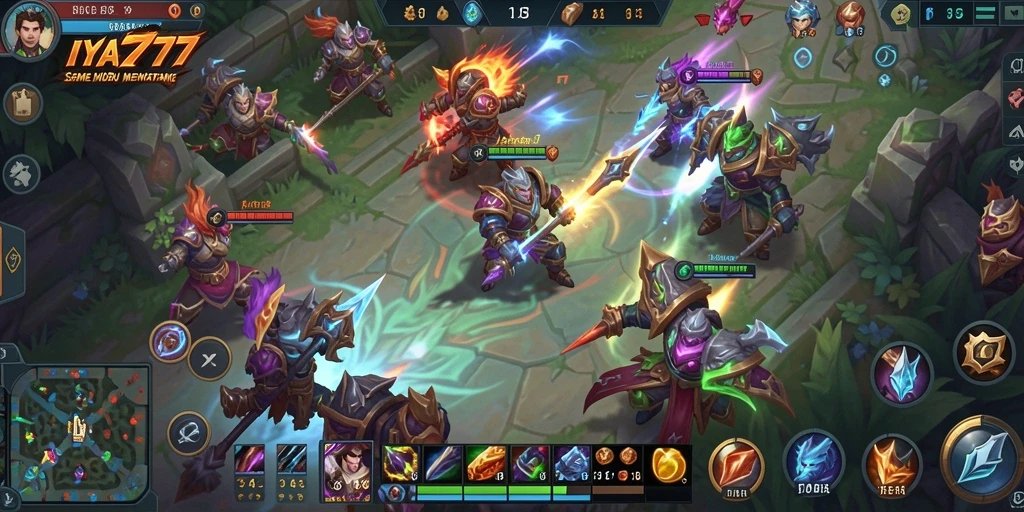 Screenshot IYA777 menampilkan aksi gameplay MOBA seru.