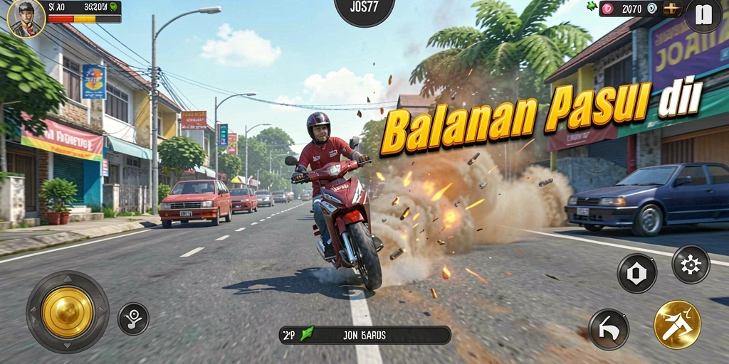 Tampilan screenshot utama JOS77 menampilkan aksi balapan yang mendebarkan.