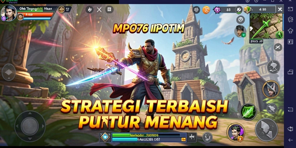 Screenshot utama MPO76 menampilkan aksi pertempuran strategi yang intens.