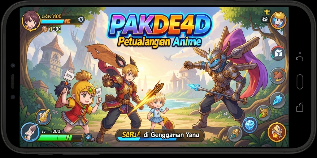Tampilan gameplay seru dari PAKDE4D yang penuh karakter Anime.
