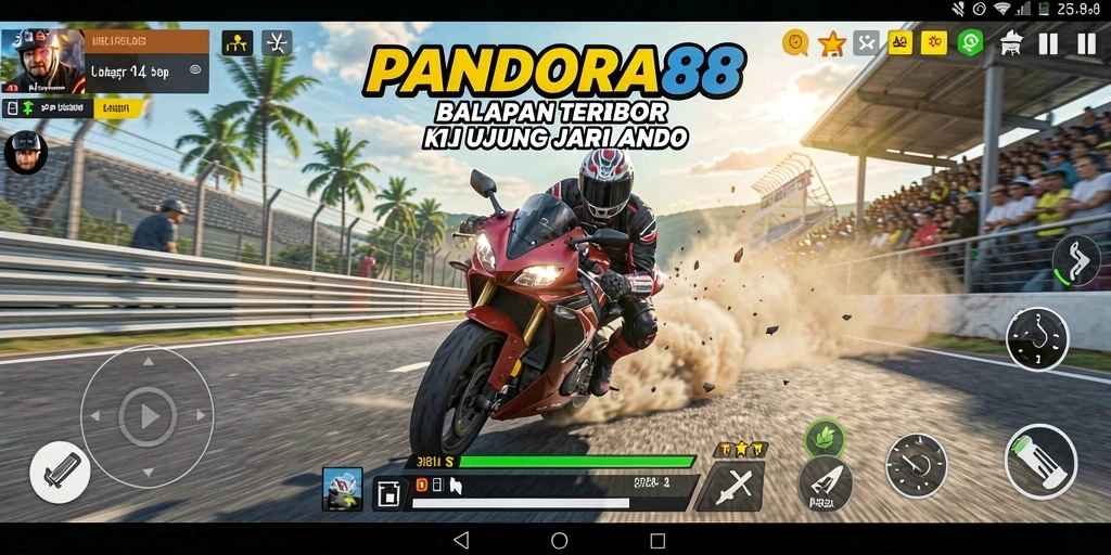 Gameplay mendebarkan dari balapan motor PANDORA88 yang intens.