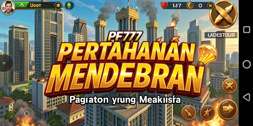Tampilan gameplay PF777 yang intens dalam pertahanan menara.