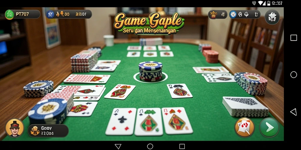 Tampilan gameplay Gaple yang menantang dan seru di PT707.