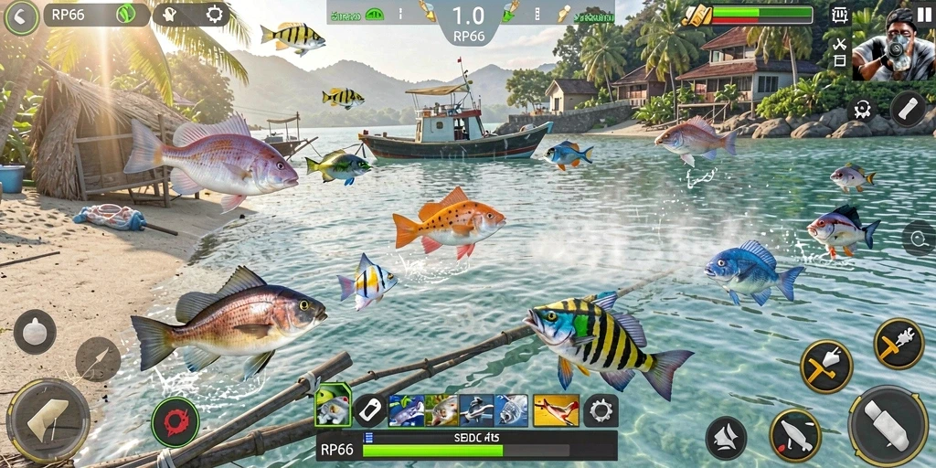 Gameplay seru menembak ikan di RP66 dengan grafis menarik.