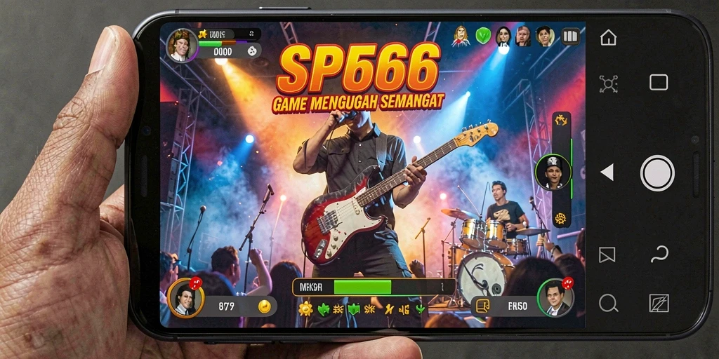 Screenshot SP666 menunjukkan gameplay seru dengan banyak pilihan lagu.