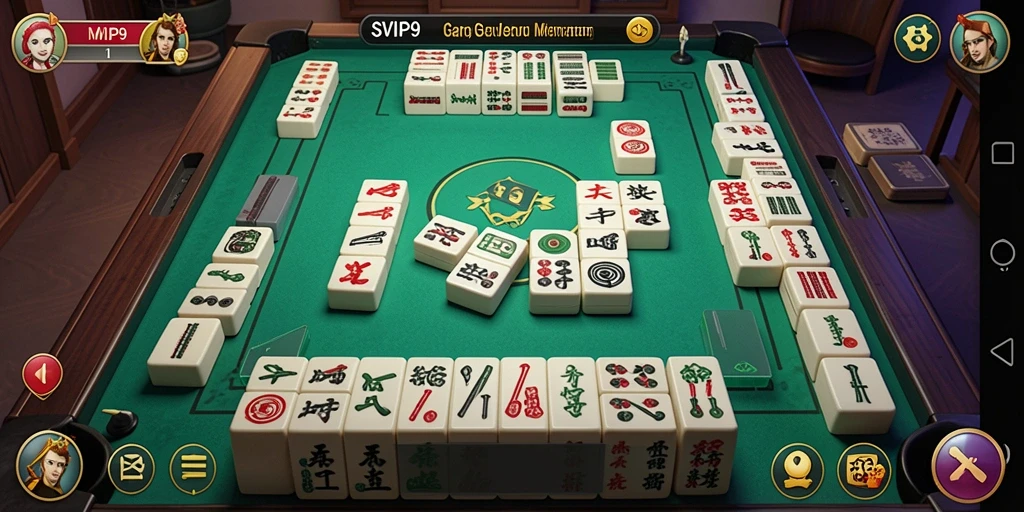 Screenshot utama SVIP9 menampilkan gameplay Mahjong yang seru.